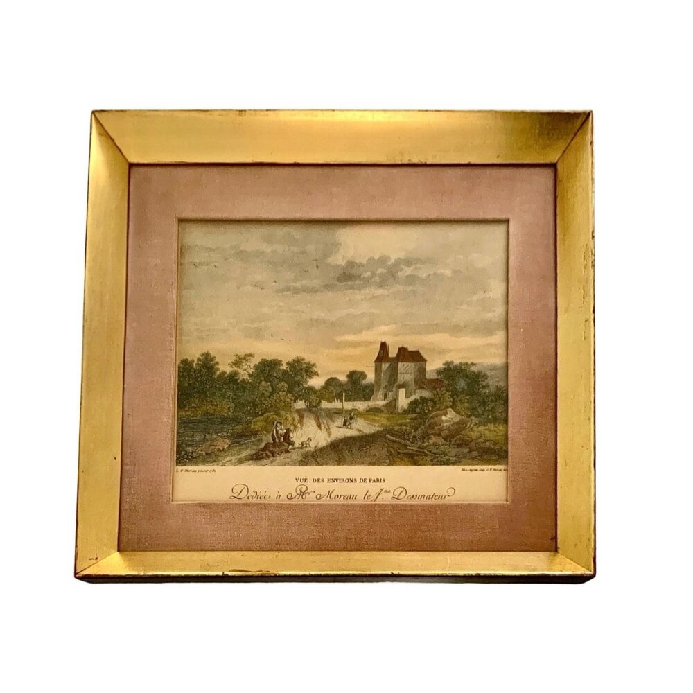 Print View of Paris Antique French Art by L. G. Moreau Framed Wall Art Decor
